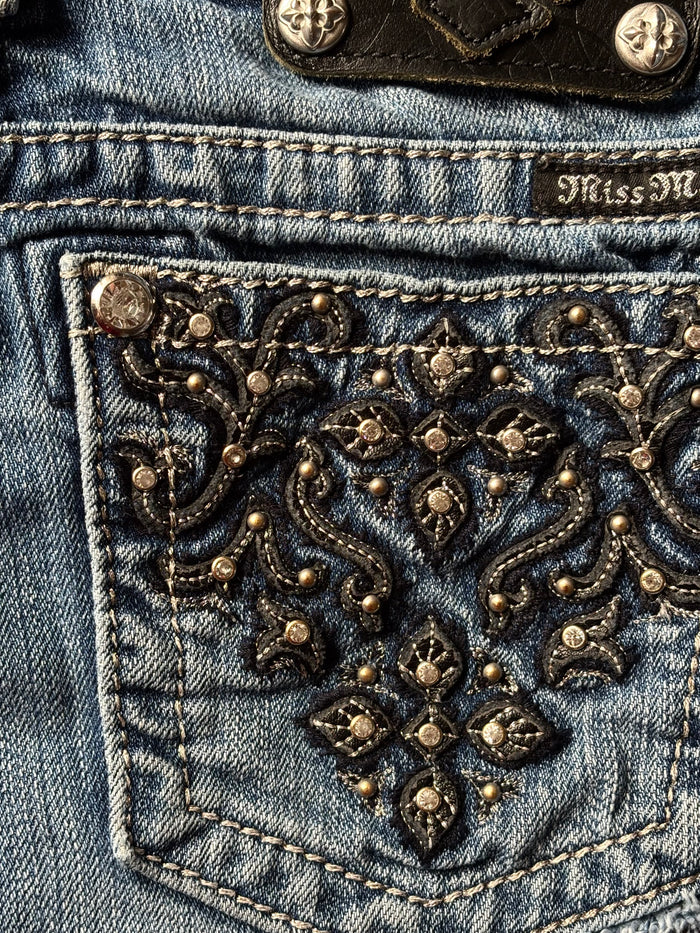 Miss Me Y2K Washed Denim Mini Shorts