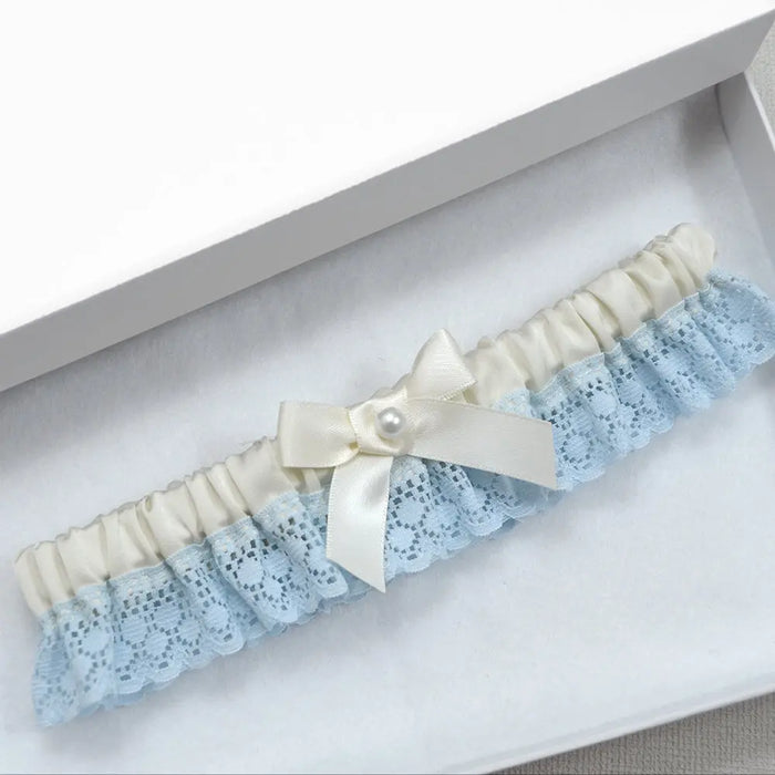 Annalise Blue Lace Bridal Garter For Something Blue - The Wedding Garter