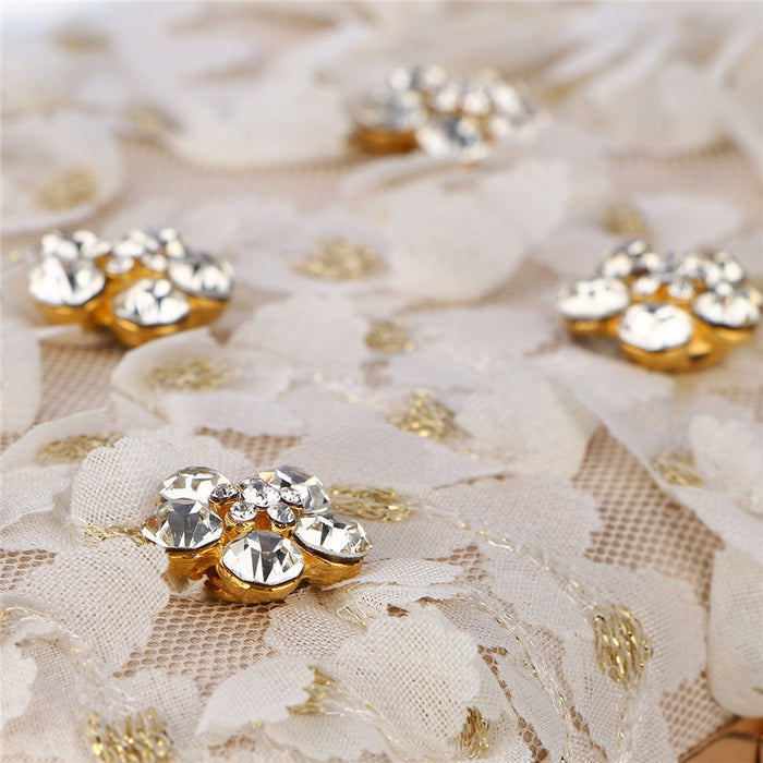 Champagne Floral Rhinestone Evening Bag - The Wedding Garter
