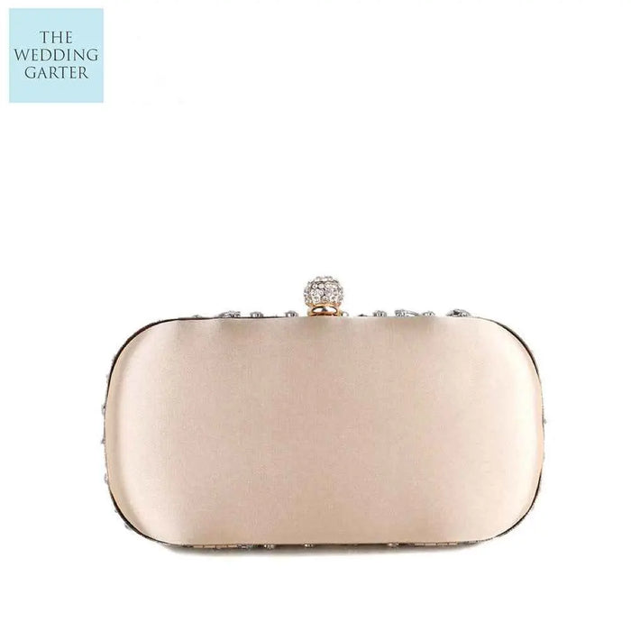 Champagne & Gold Vintage Style Rhinestone Wedding Clutch