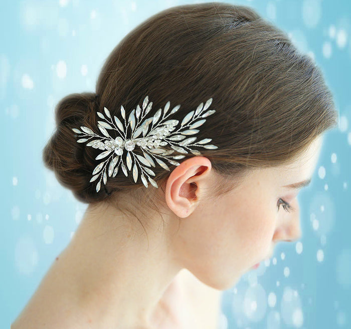 Delicate Crystal Luxury Bridal Hair Clip - The Wedding Garter