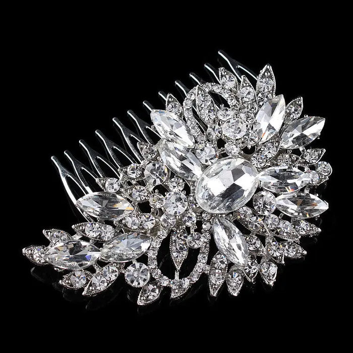 Delicate Crystal Rhinestone Silver Bridal Headpiece - The Wedding Garter