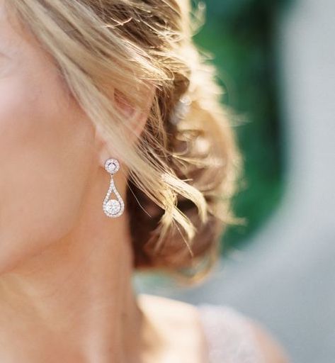 Delicate Cubic Zirconia Diamond Drop Bridesmaid Earrings - The Wedding Garter