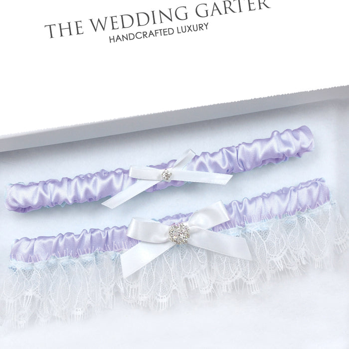 lilac wedding garter