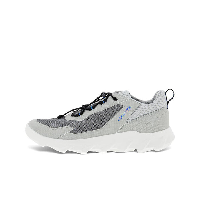 Men's ECCO MX sneakers, grey mesh upper, lace-up with blue accents, cushioned sole