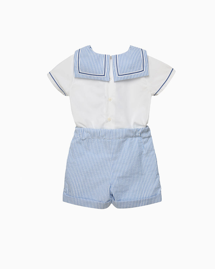 Trotters Heritage Set Edward Sailor Set in Pale Blue Stripe