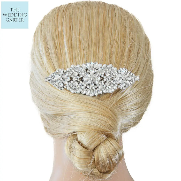Exclusive Pearl & Rhinestone Bridal Hair Comb For Wedding - The Wedding Garter