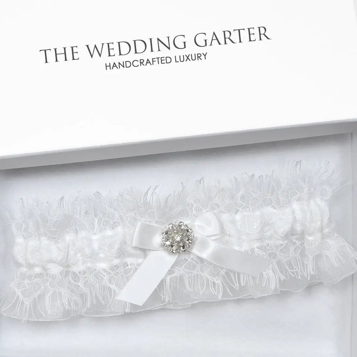 Laurie White Lace Wedding Garter fror Brides - The Wedding Garter