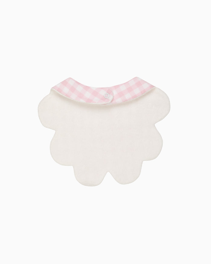 Lapinou Bib Scalloped Bib in Pink Gingham