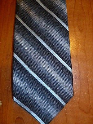100% Italian Silk Black Gray & Blue Express Tie Made in USA - Diamonds Sapphires Rubies Emeralds