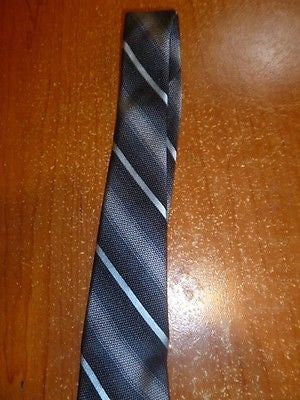 100% Italian Silk Black Gray & Blue Express Tie Made in USA - Diamonds Sapphires Rubies Emeralds