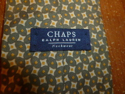 100% Silk Chaps by Ralph Lauren Olive Green with Gold Tie - Diamonds Sapphires Rubies Emeralds