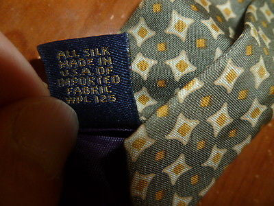 100% Silk Chaps by Ralph Lauren Olive Green with Gold Tie - Diamonds Sapphires Rubies Emeralds