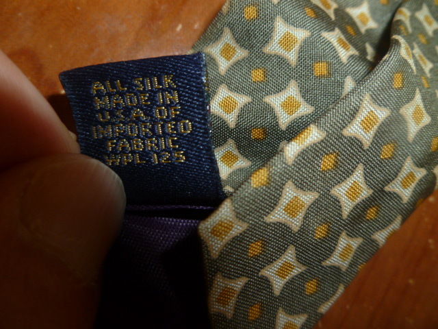 100% Silk Chaps by Ralph Lauren Olive Green with Gold Tie - Diamonds Sapphires Rubies Emeralds