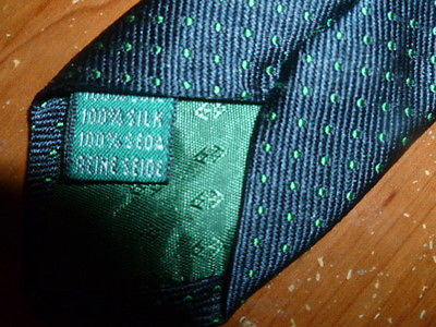 100% Silk Italian Tie by Andrew's Ties Zadi of Milano Black with Green Polka Dot - Diamonds Sapphires Rubies Emeralds