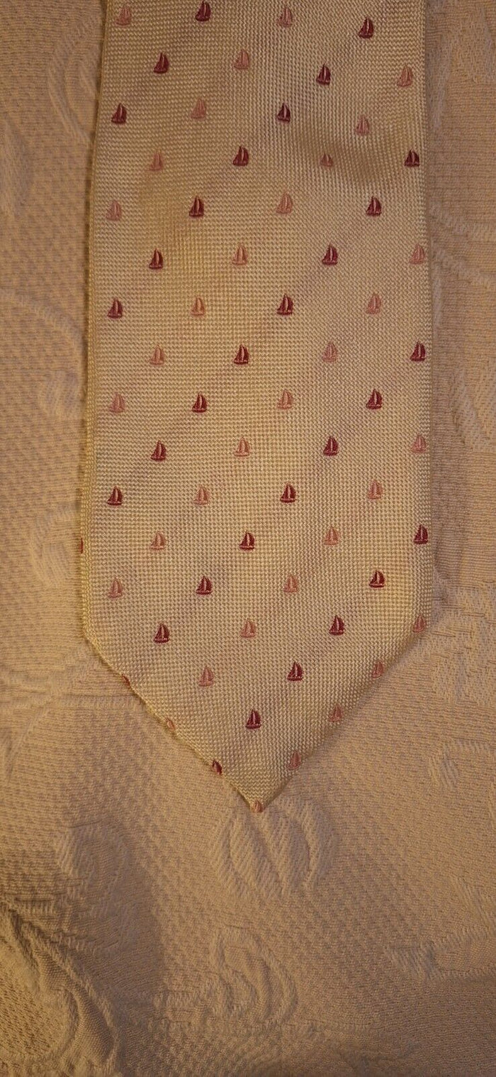 100% Silk Tie Made in Italy Louis Dell'Olio with Sail Boats
