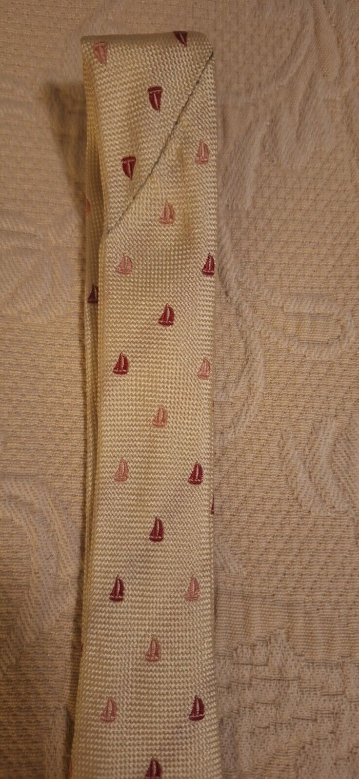 100% Silk Tie Made in Italy Louis Dell'Olio with Sail Boats
