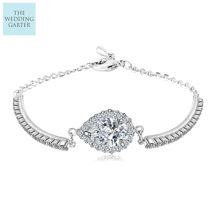 pear cut cubic zirconia diamond bracelet