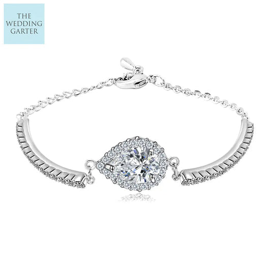 pear cut cubic zirconia diamond bracelet