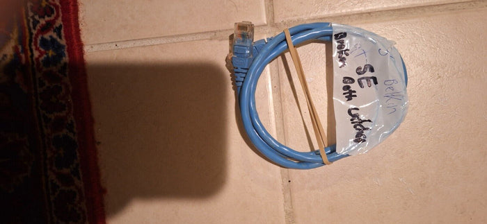 3ft Belkin Cat5e BluePatch Network Cable BOTH LATCHES BROKEN!!!!