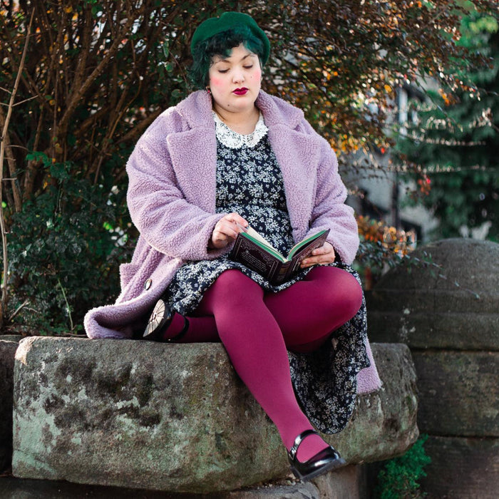 80 Denier Opaque Tights - Burgundy
