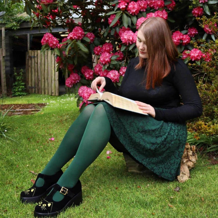 80 Denier Opaque Tights - Hit the Bottle Green