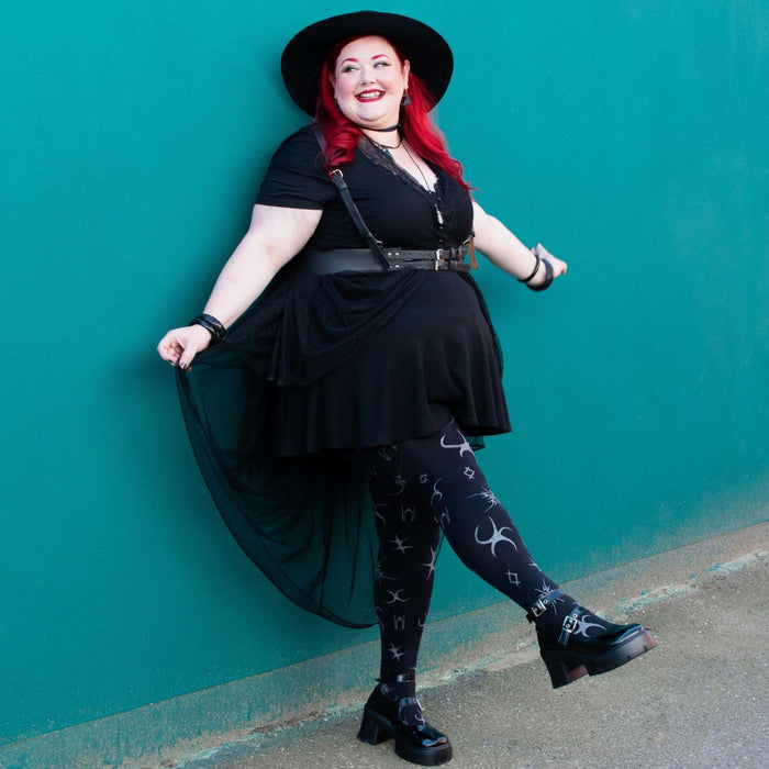 80 Denier Opaque Tights - Silver Ink