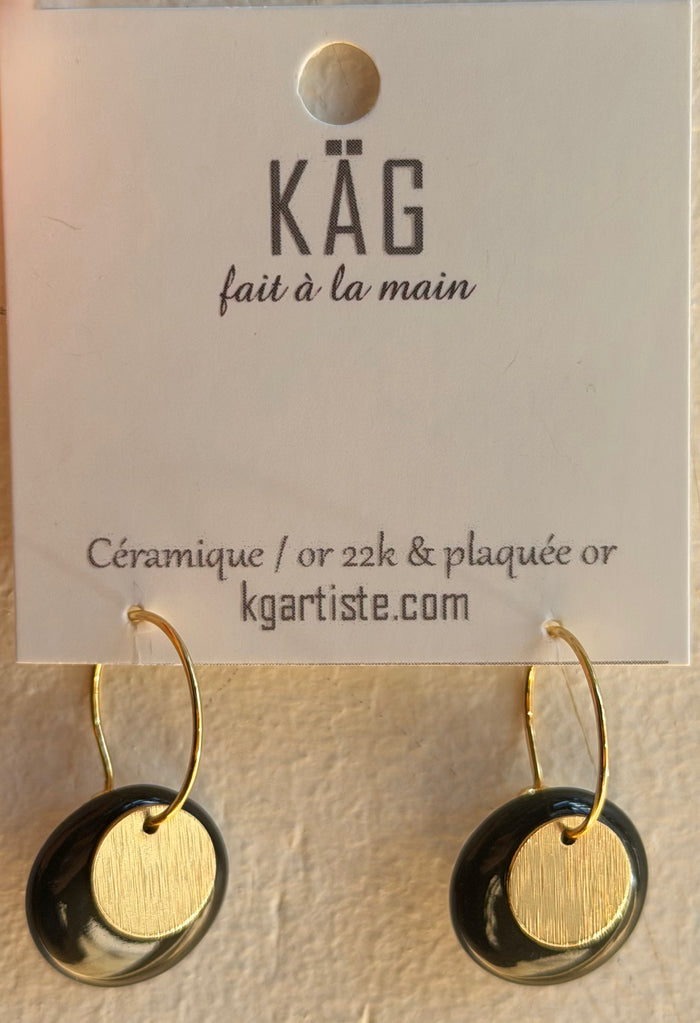 KAG Boucles d'Oreilles Céramique Double Rond