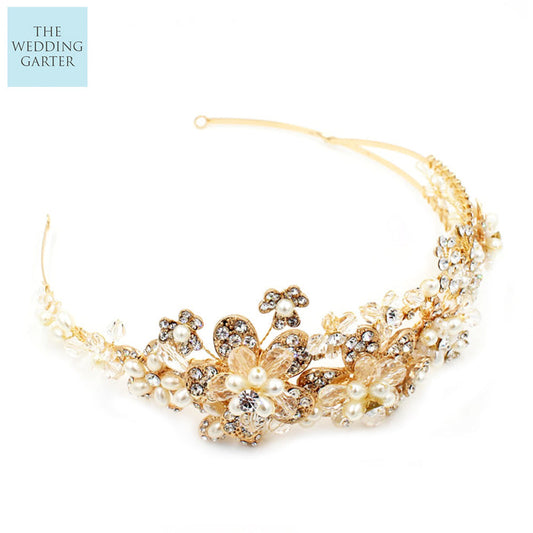 gold bridal headpiece