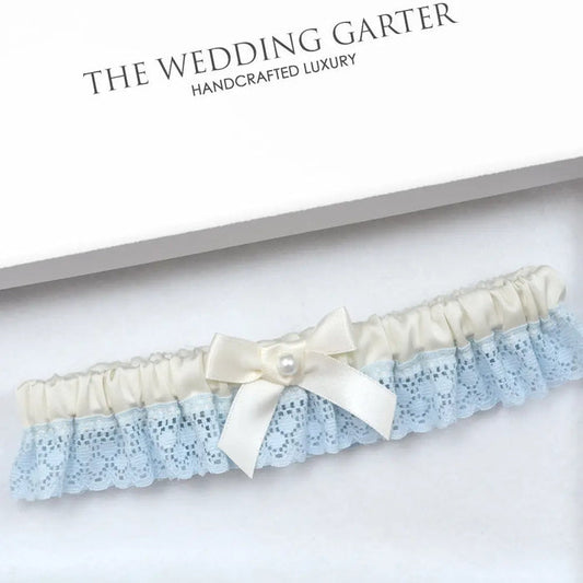 Annalise Blue Lace Bridal Garter For Something Blue - The Wedding Garter