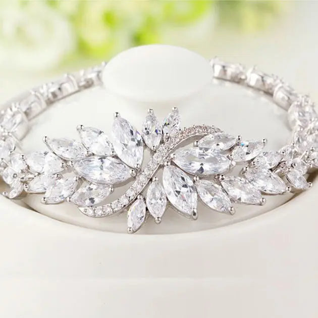 Antique Style Marquise Cubic Zirconia Wedding Bracelet - The Wedding Garter
