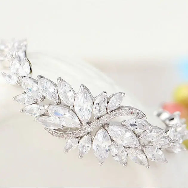 Antique Style Marquise Cubic Zirconia Wedding Bracelet - The Wedding Garter