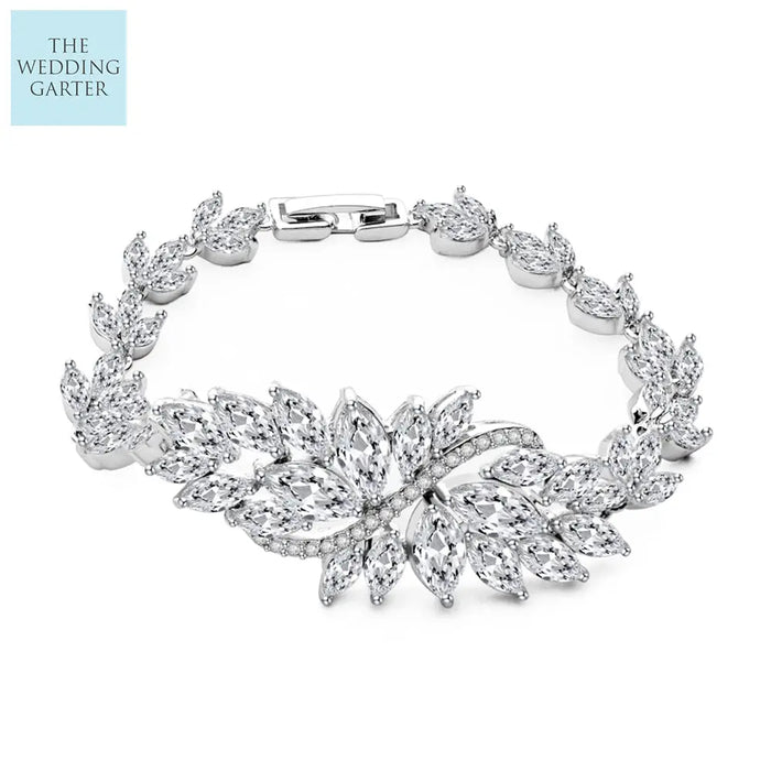Antique Style Marquise Cubic Zirconia Wedding Bracelet - The Wedding Garter