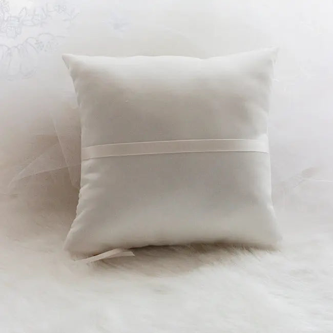 Arabella Satin Floral Ring Pillow Ring Bearer Pillow - The Wedding Garter