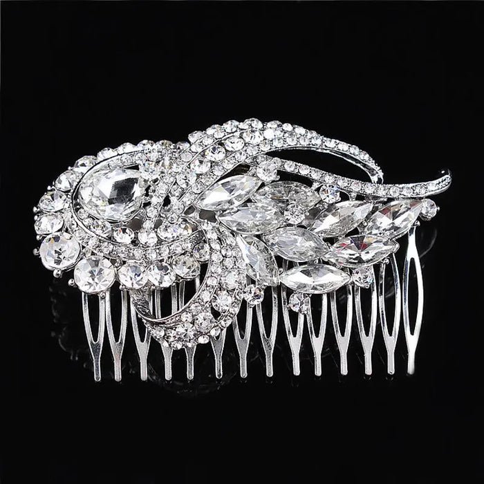 Art Deco Inspired Rhinestone Statement Bridal Headpiece - The Wedding Garter