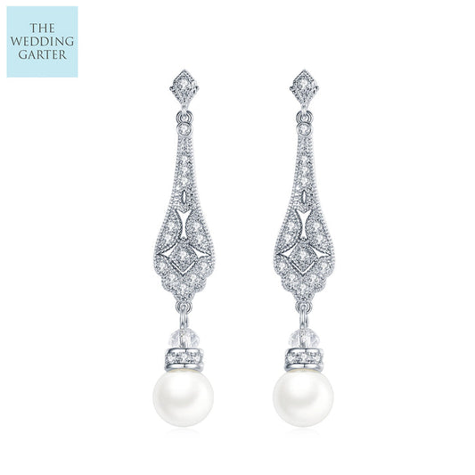 pearl bridal earrings