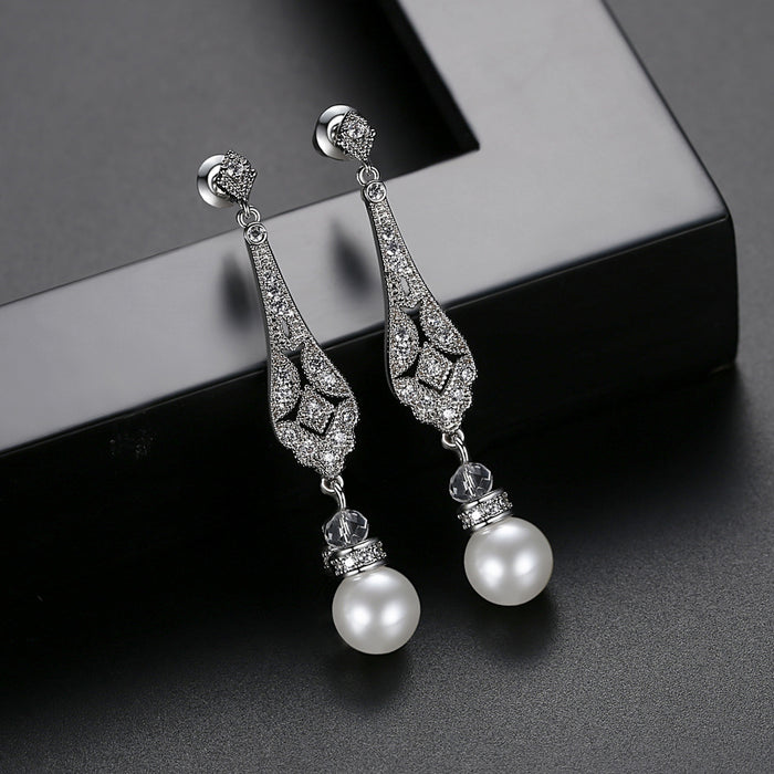 vintage look bridal earrings
