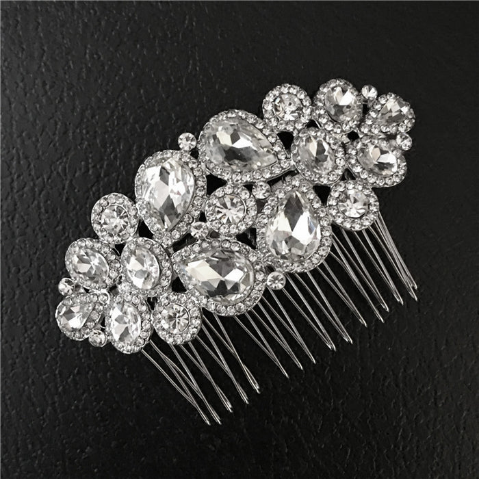 Art Deco Style Silver Rhinestone Bridal Headpiece - The Wedding Garter