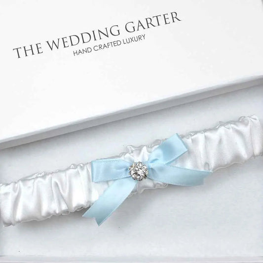 Aurora White Satin Wedding Garter