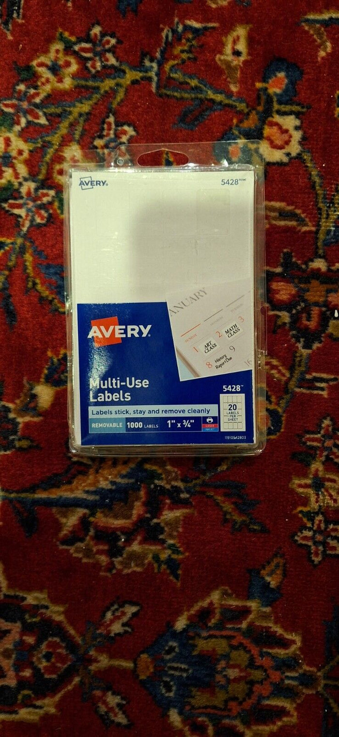 Avery 5428 Multi-Use Labels 1" X 3/4" PLEASE NOTE:  USED!  ONLY ABOUT 500 REMAIN