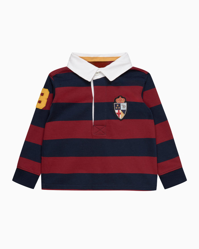 Chelsea Clothing Company Top Baby Nicholas Rugby Shirt in Red/Navy