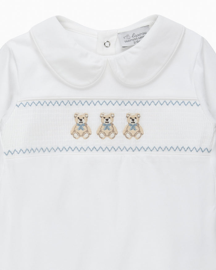 Lapinou All-in-One Baby Teddy Smocked All-In-One