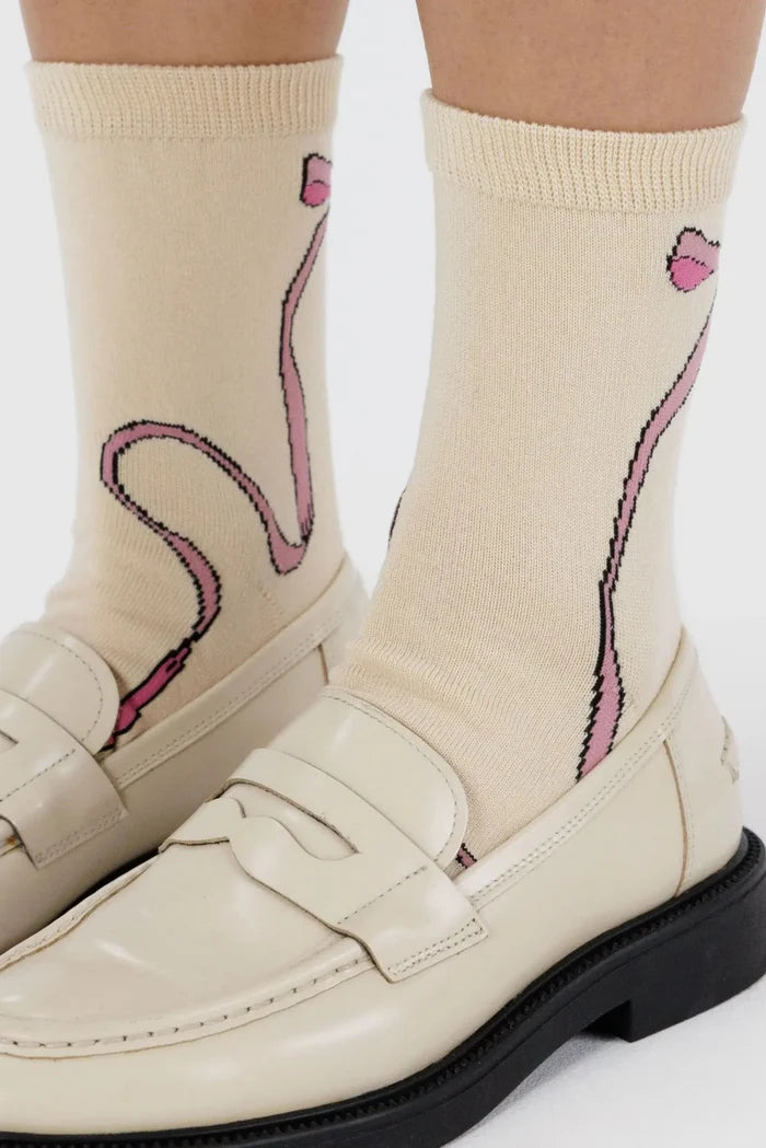 BAGGU Chaussettes Crew -  Pink Bow