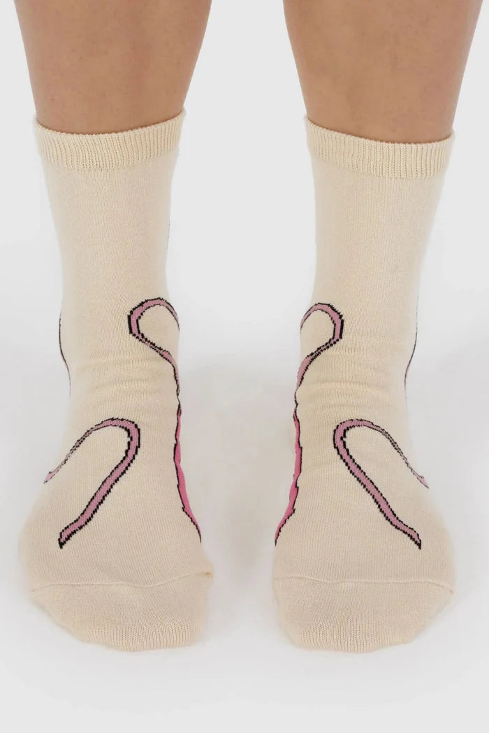 BAGGU Chaussettes Crew -  Pink Bow