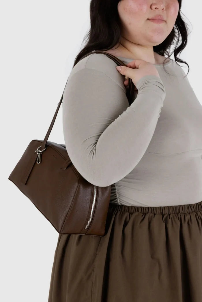 BAGGU Sac Bowler Cuir Recyclé - Brown