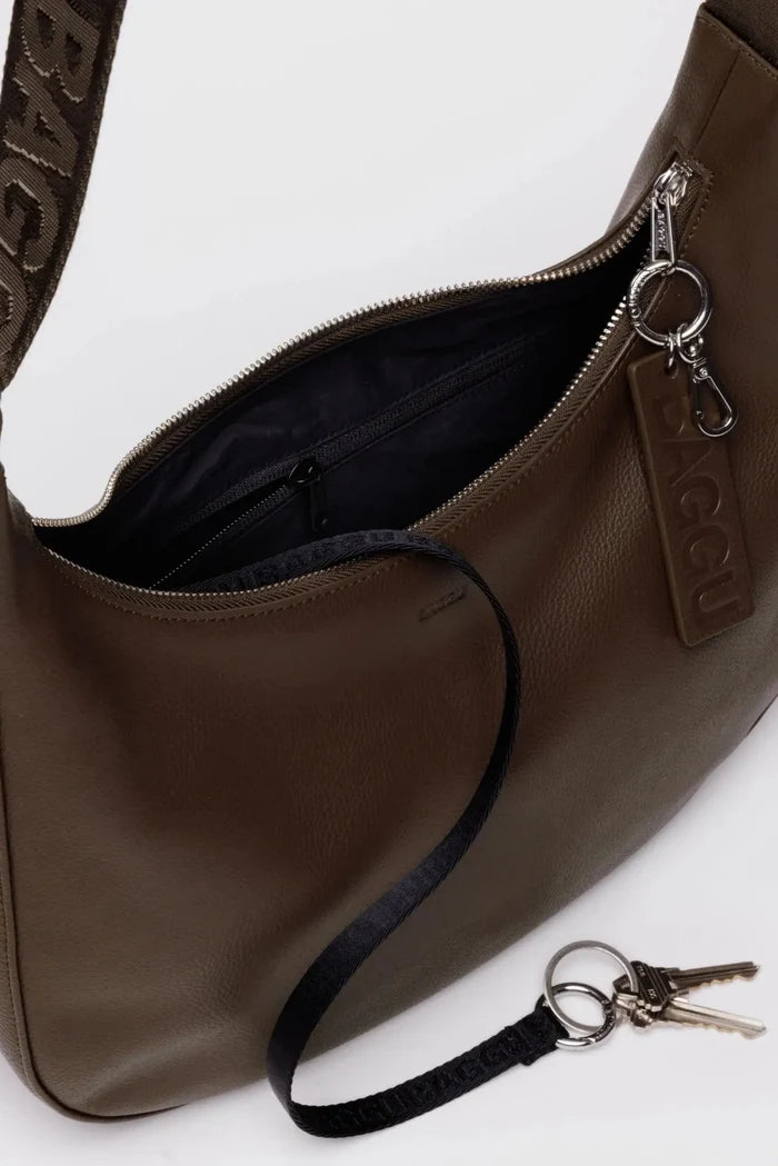 BAGGU Sac Moyen Crescent Cuir Recyclé - Brun