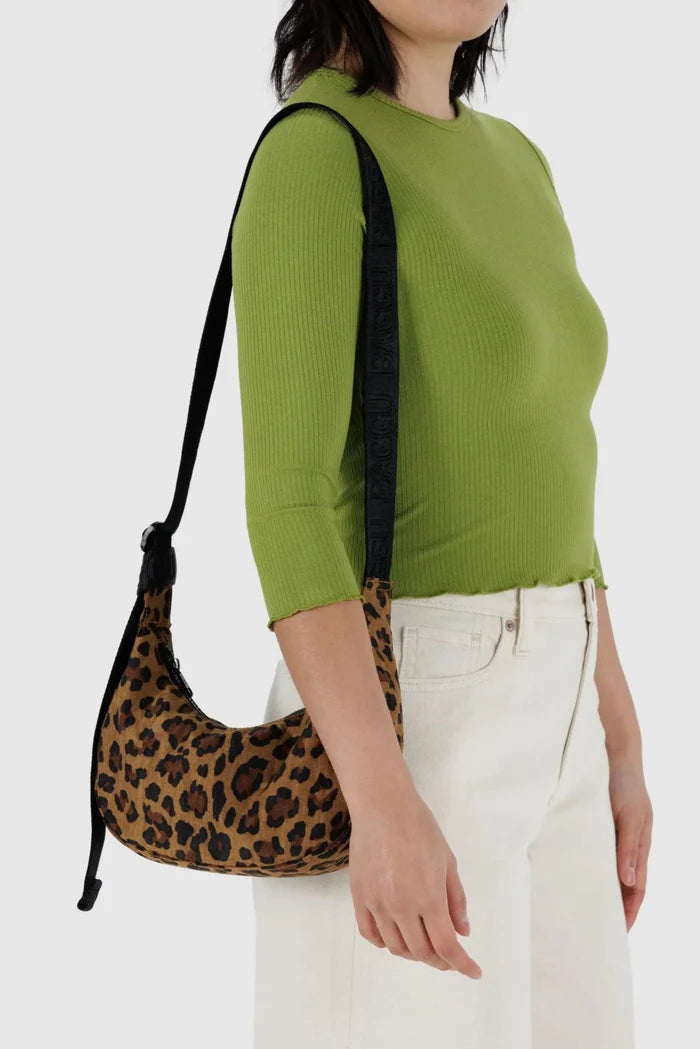 BAGGU Sac Petit Crescent Nylon - Léopard