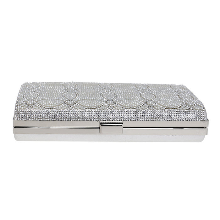 Beaded Pearl & Crystal Gold Evening Bag - The Wedding Garter
