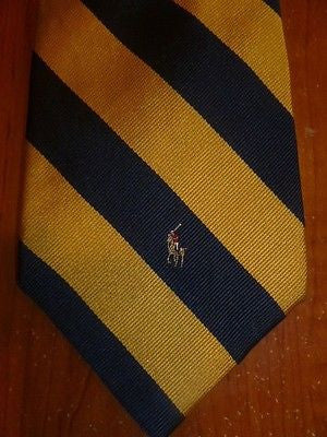 Beautiful 100% Silk Polo by Ralph Lauren Tie Made in USA with Woven Polo Player - Diamonds Sapphires Rubies Emeralds