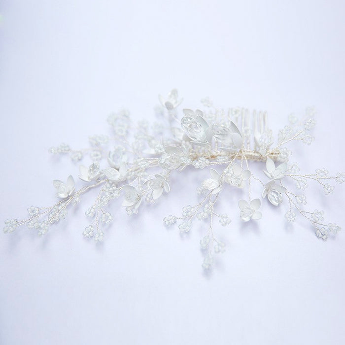 Beautiful Crystal & Pearl Floral Bridal Headpiece Vine - The Wedding Garter